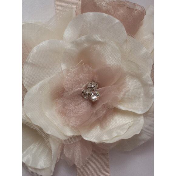 Blush bridal belt,blush belt, bridal  wedding  blush floral belt sash main image 4